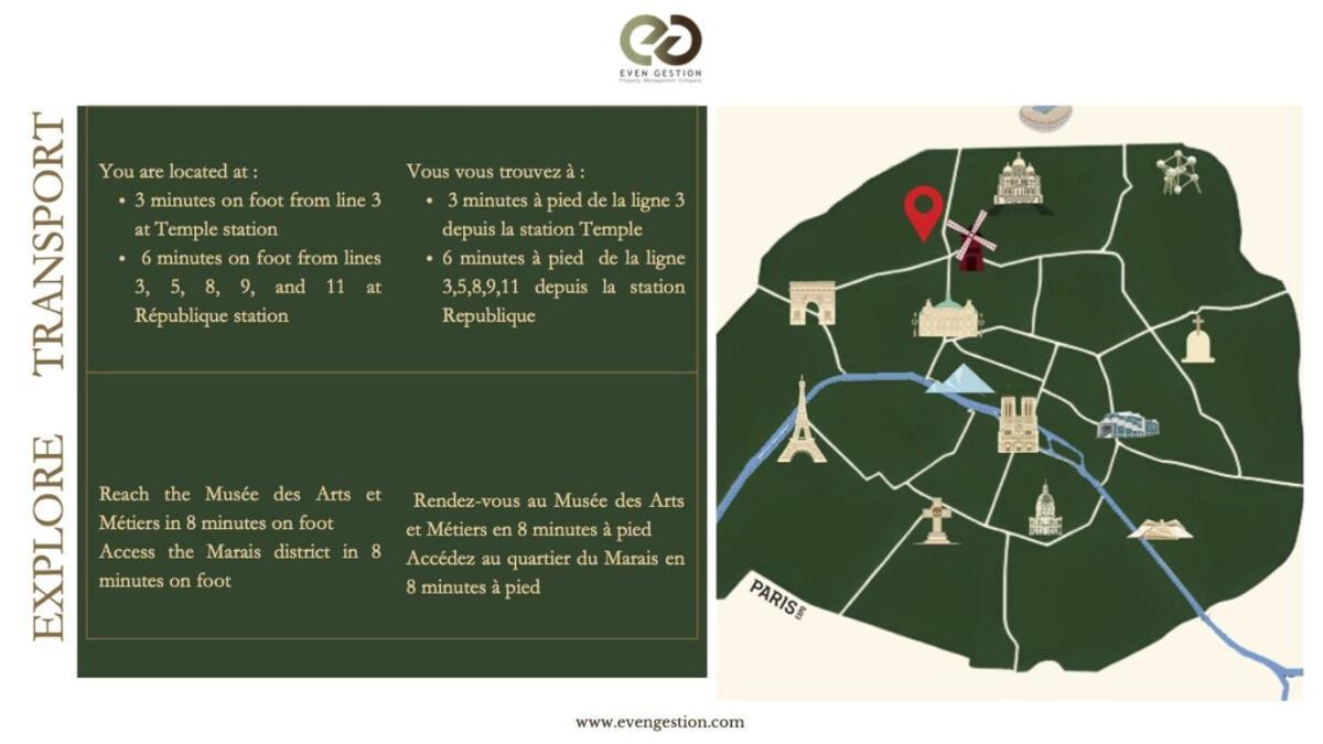B32#republique#1bedroom#marais#paris03#ac * Paris